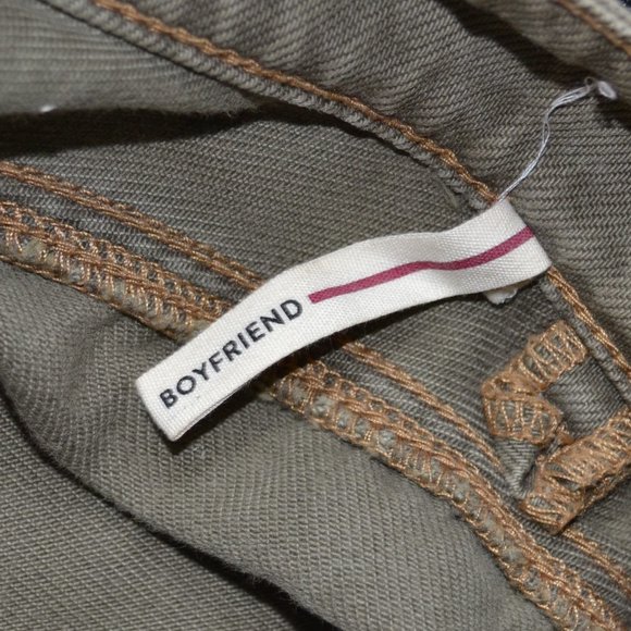 Garage Distressed Olive Green Boyfriend Denim - Picture 6 of 6